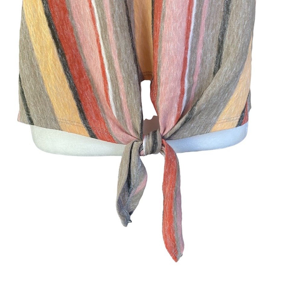 Kim & Cami NWOT Striped Top with Tie Front Small - Picture 7 of 14